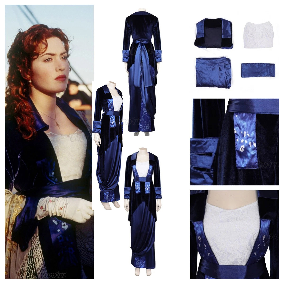 Medieval Renaissance Dress Women - Fantasia Cosplay Ruth DeWitt Bukater Titanic