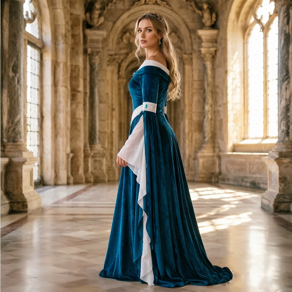 Medieval Renaissance Dress Women - Vestido Estilo Elfo Medieval Renascentista, Ombro