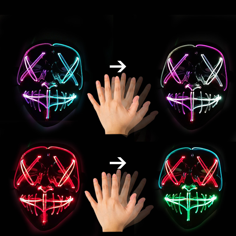 Led Purge Mask Halloween - Máscara LED com Controle por Gestos,