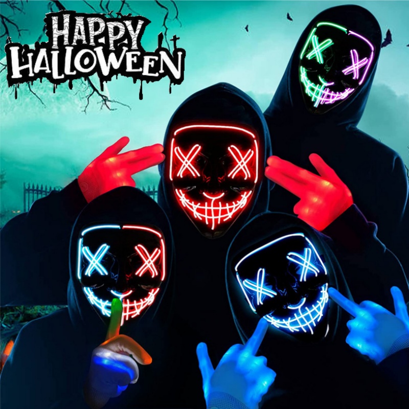Led Purge Mask Halloween - Assustador halloween cosplay iluminar máscara de