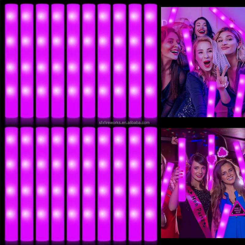 Flashing Led Foam Sticks Party - 20 Bastões de Espuma Luminosos Coloridos