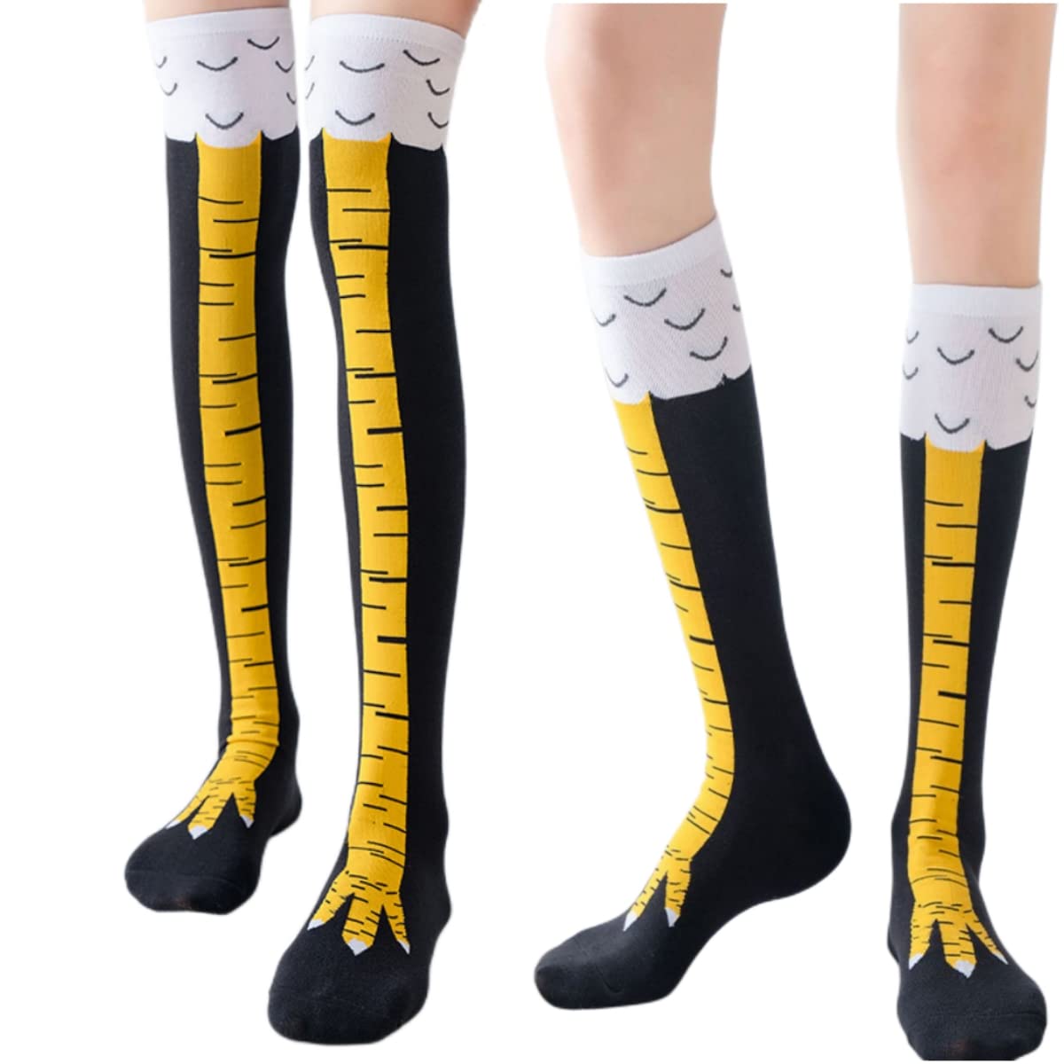 Funny Chicken Leg Socks - 1/2 pares mulheres joelho meias altas