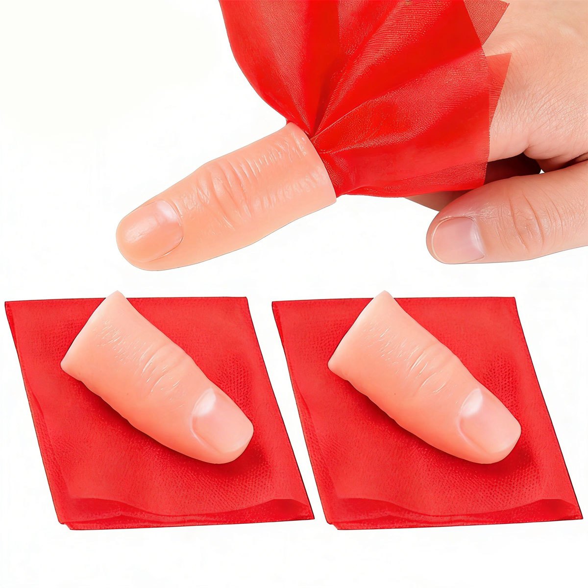 Thumb Tip Magic Trick Set - Conjunto de 3 Peças: Lenço Mágico