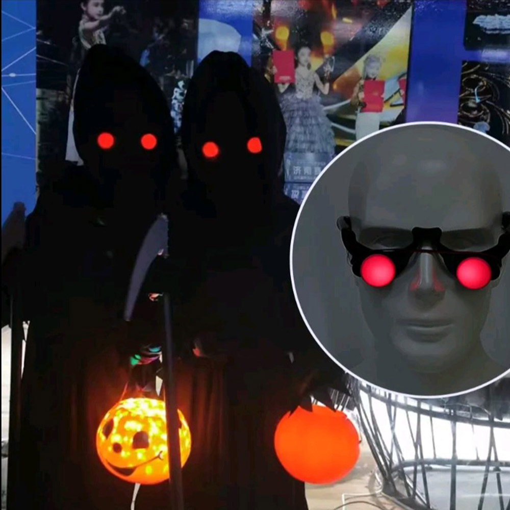 Glow In The Dark Party Glasses - Halloween Horror Red Eye Glasses Adereços,