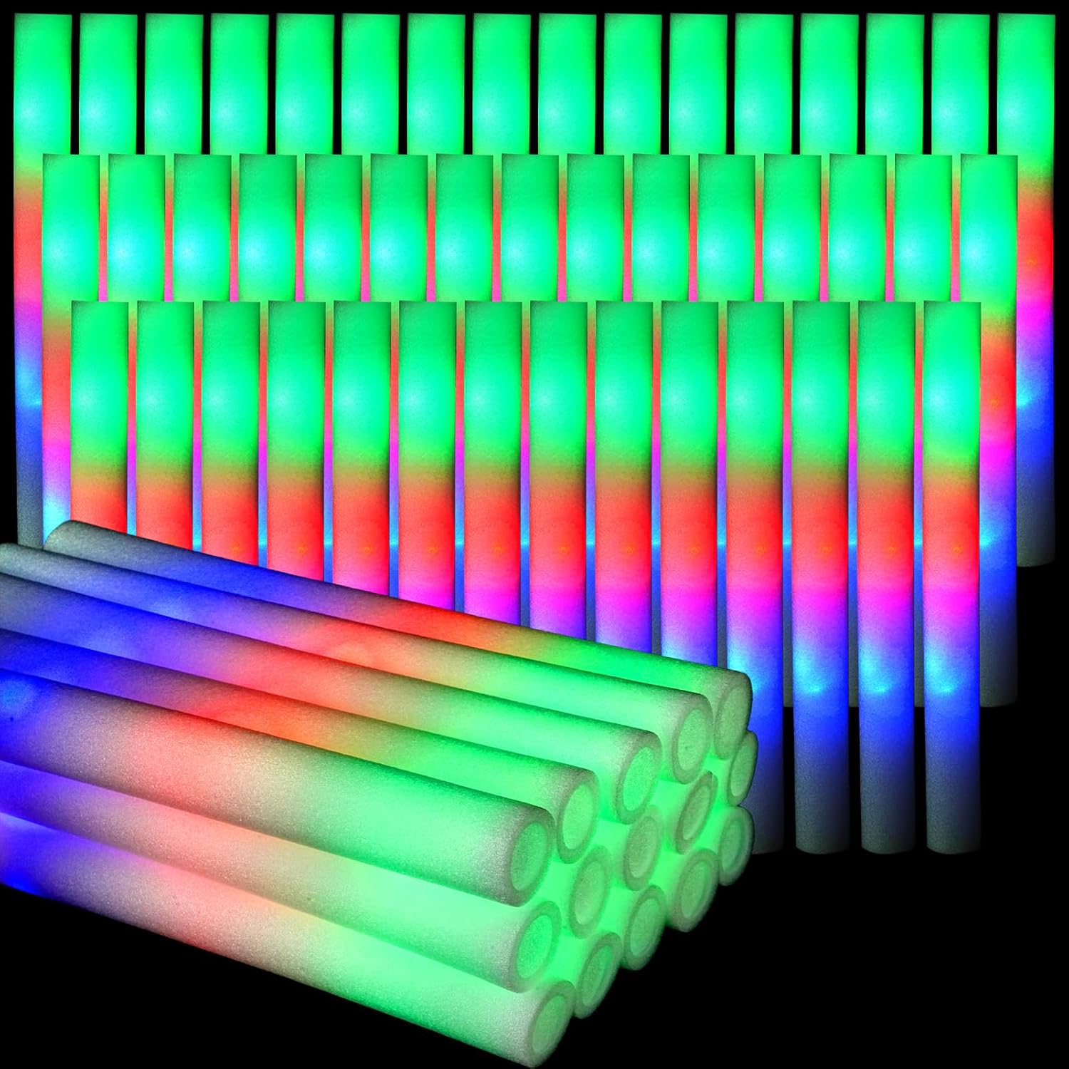 Flashing Led Foam Sticks Party - 102 pçs varas de espuma led