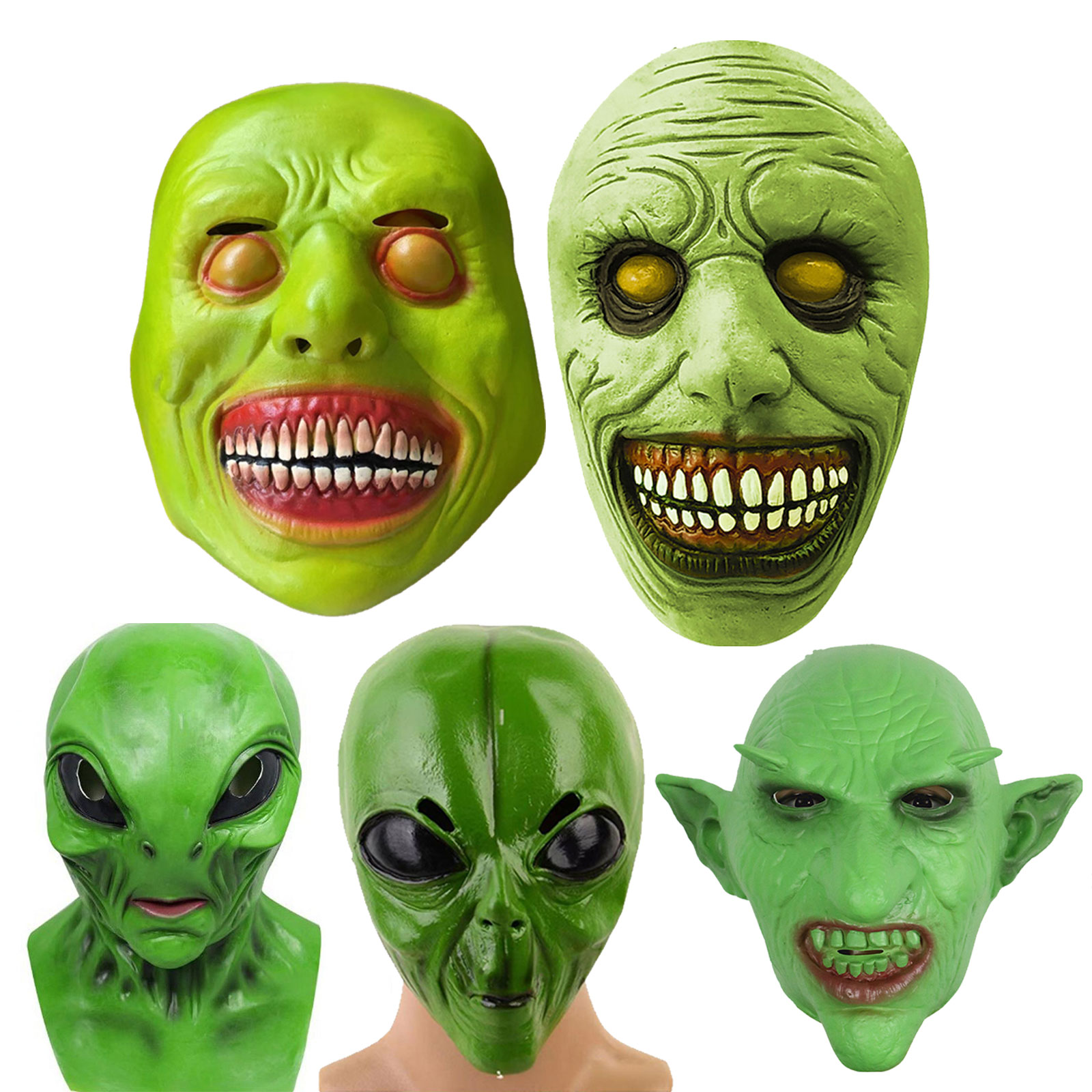 Latex Alien Mask Realistic - Halloween alienígena máscara realista xenomorph ufo