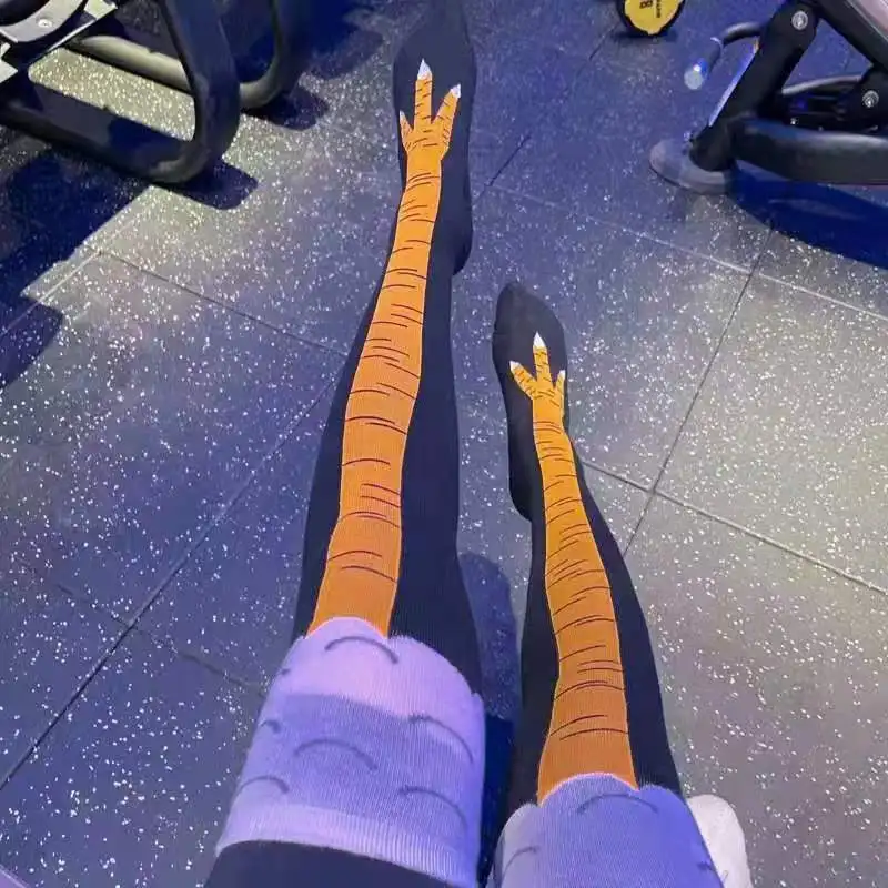 Funny Chicken Leg Socks - Moda feminina meias com na altura