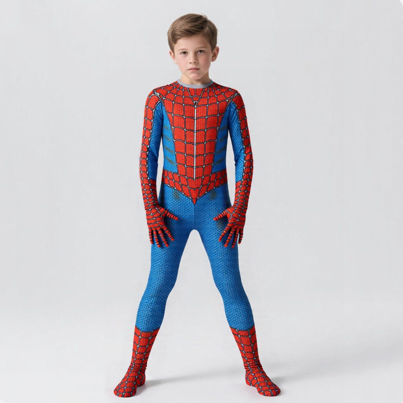 Spiderman Jumpsuit Kids - Fantasia unissex de super-herói infantil, macacão