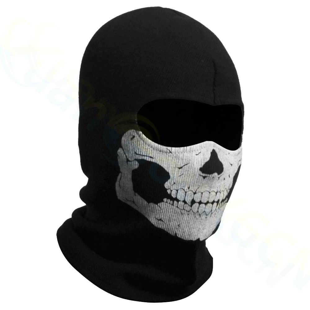 Led Purge Mask Halloween - Balaclava para motocicleta, estampa de caveira,