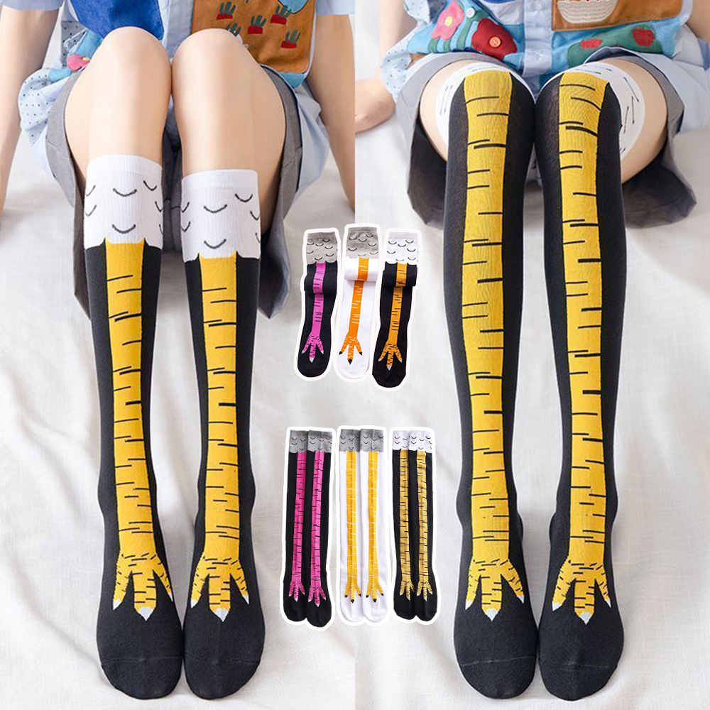 Funny Chicken Leg Socks - 1-4 Pares de Meias Altas para