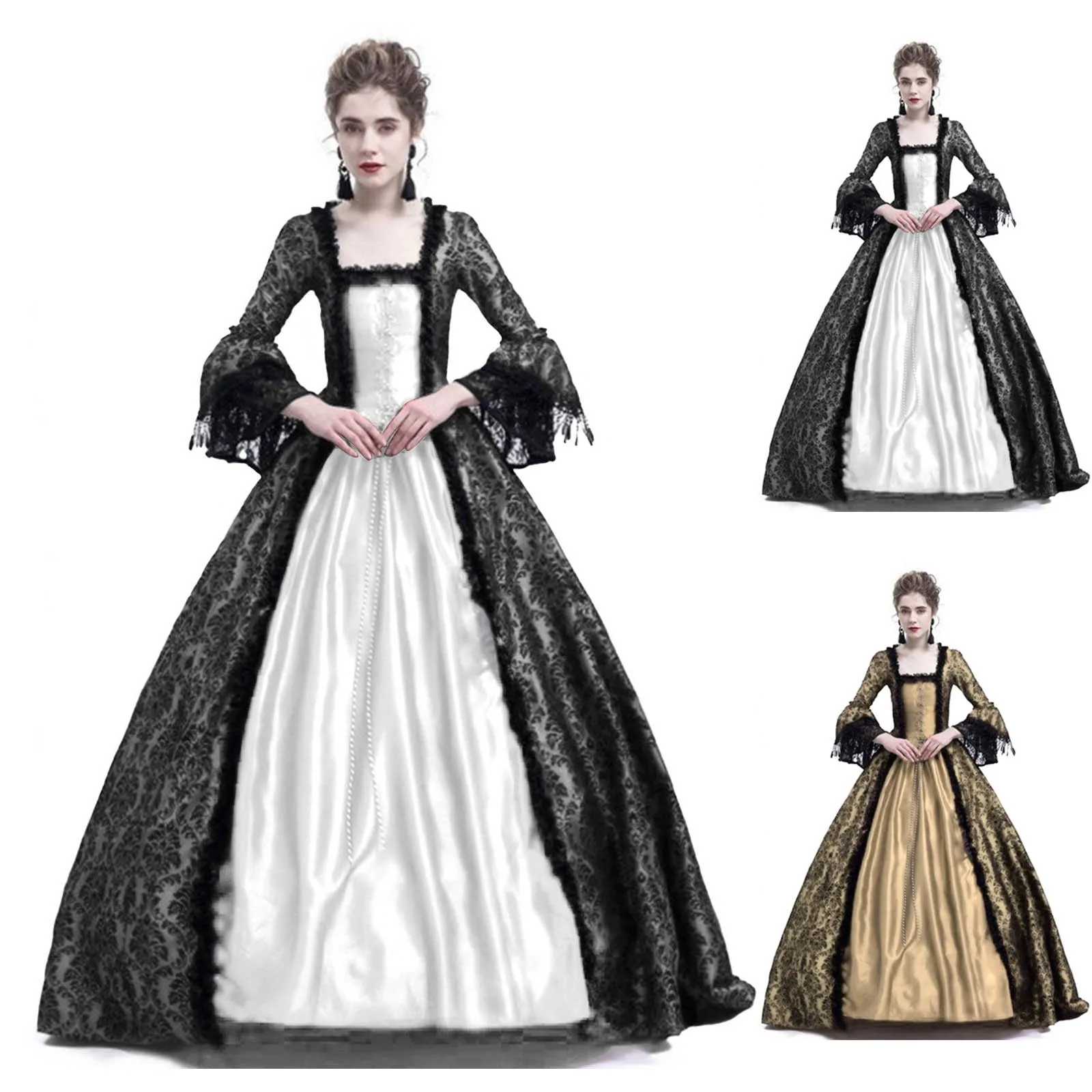 Medieval Renaissance Dress Women - Fantasia de Halloween para Mulheres, Vestido