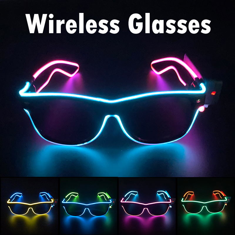 Glow In The Dark Party Glasses - Óculos de sol led sem fio,